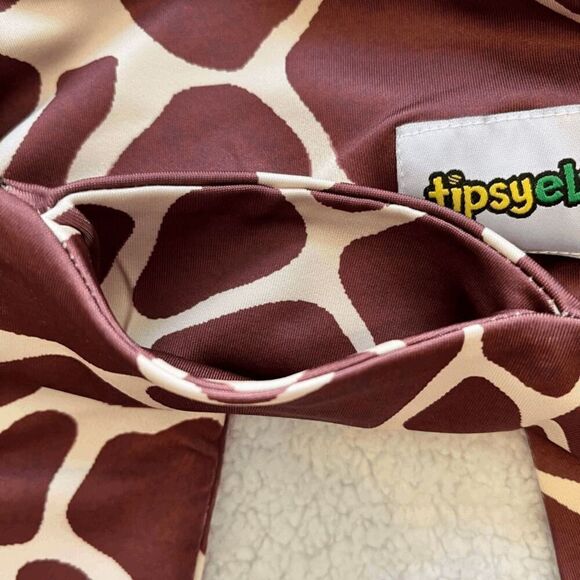 Tipsy Elves Womens Leggings Size M Brown Giraffe Print High Rise NWT - Picture 3 of 11
